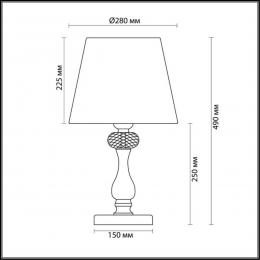 Odeon light 3390/1T CLASSIC ODL17 569 мат.зол/серебр.патина/хрусталь Настольная лампа E14 40W 220V AURELIA  - 2 купить